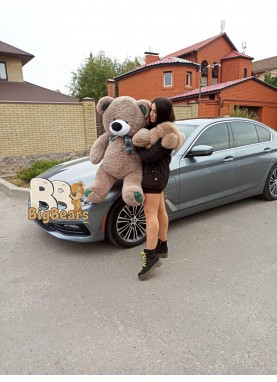 Плюшевий ведмедик Клітина 140 см капучіно