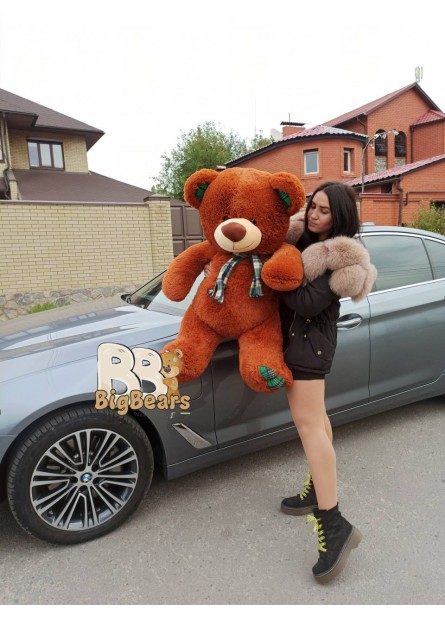 Плюшевий ведмедик Клітина 140 см коричневий