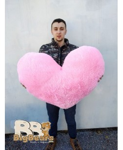 Плюшеве серце 100 см рожеве