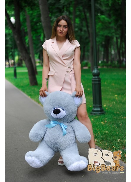 Плюшевий ведмедик Томмі 100 см сірий