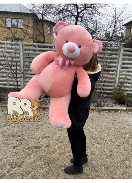 Плюшевий ведмедик Томмі 130 см велюр рожевий