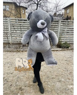 Плюшевий ведмедик Томмі 130 см велюр сірий